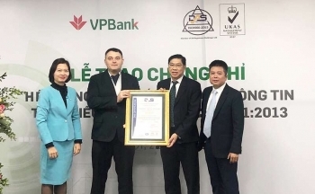 VPBank được cấp chứng chỉ ISO/IEC 27001:2013 về An toàn thông tin
