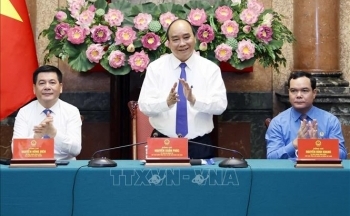 Chủ tịch nước Nguyễn Xuân Phúc gặp mặt cán bộ, công nhân lao động ngành Dầu khí