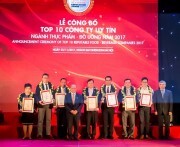 Acecook đạt chứng nhận Top 10 công ty uy tín ngành thực phẩm - đồ uồng năm 2017