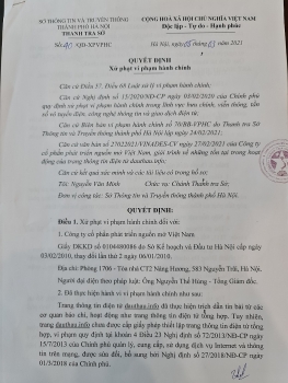 Hà Nội: Xử phạt 90 triệu đồng 4 trang thông tin điện tử tổng hợp