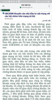 Từ loạt bài của Báo Công Thương phản ánh, Ủy ban Chứng khoán nhà nước ra cảnh báo
