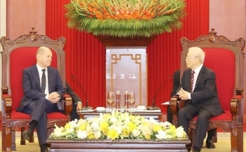 Tổng Bí thư Nguyễn Phú Trọng tiếp Thủ tướng Cộng hòa Liên bang Đức Olaf Scholz