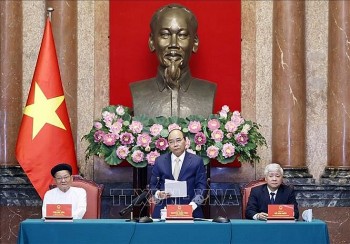 Chủ tịch nước Nguyễn Xuân Phúc tiếp Đoàn chức sắc các hội thánh và tổ chức Cao Đài