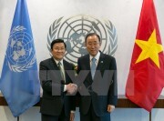 Chủ tịch nước Trương Tấn Sang hội kiến Tổng Thư ký Liên hợp quốc Ban Ki-moon