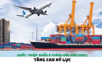 [Infographics] Xuất nhập khẩu 5 tháng đầu năm: Tăng cao kỷ lục