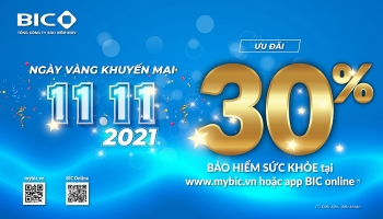 Siêu ưu đãi ngày vàng 11/11: BIC giảm 30% phí bảo hiểm sức khỏe trực tuyến