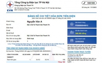 Tập đoàn Điện lực Việt Nam chính thức triển khai hóa đơn điện tử