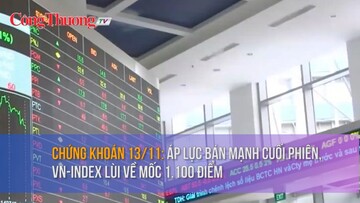 Chứng khoán ngày 13/11: Áp lực bán mạnh cuối phiên, VN-Index lùi về mốc 1.100 điểm