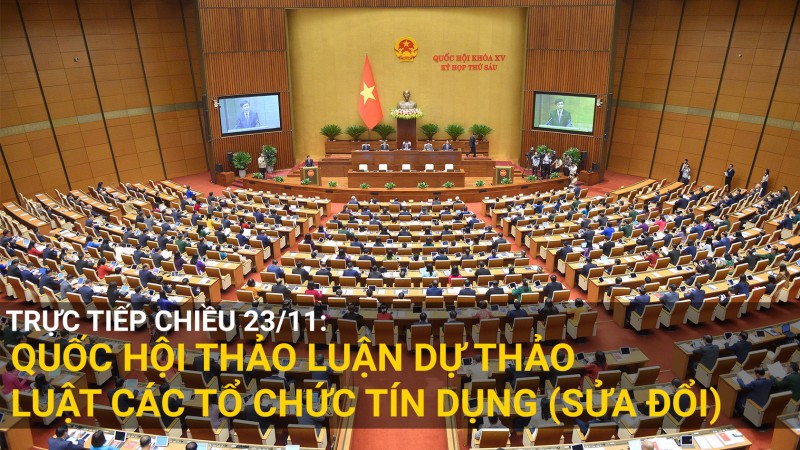 Trực tiếp chiều 23/11: Quốc hội thảo luận dự thảo Luật Các tổ chức tín dụng (sửa đổi)