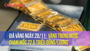 Giá vàng ngày 28/11: Vàng trong nước chạm mốc 72,5 triệu đồng/lượng