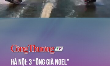 Hà Nội: 3 “ông già Noel” gây tranh cãi vì lướt ván phản lực trên Hồ Tây