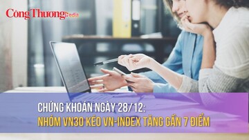 Chứng khoán ngày 28/12: Nhóm VN30 kéo VN-Index tăng gần 7 điểm
