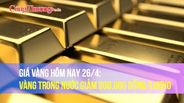 Giá vàng ngày 26/4: Vàng trong nước bất ngờ giảm sâu tới 800.000 đồng/lượng