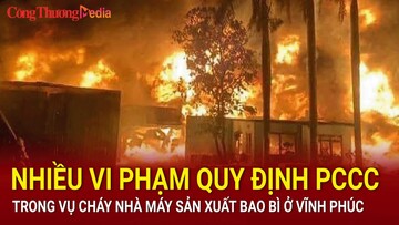 Nhiều vi phạm quy định PCCC trong vụ cháy Nhà máy sản xuất bao bì ở Vĩnh Phúc