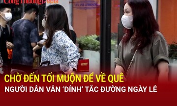 Chờ đến tối muộn để về quê, người dân vẫn 'dính' tắc đường ngày lễ