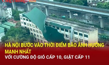 Hà Nội bước vào thời điểm bão Yagi ảnh hưởng mạnh nhất, với cường độ gió cấp 10, giật cấp 11