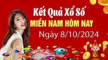 Kết quả xổ số miền Nam hôm nay 8/10/2024, XSMN 8/10, trực tiếp XSMN 8/10, KQXSMN