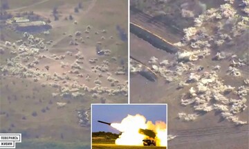 Video sức tàn phá khủng khiếp của bom chùm lắp vào pháo HIMARS Ukraine phóng vào Nga