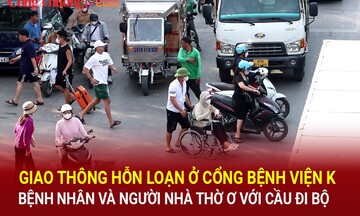 Giao thông hỗn loạn ở cổng Bệnh viện K: Bệnh nhân và người nhà thờ ơ với cầu đi bộ
