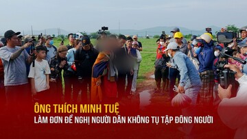 Ông Thích Minh Tuệ làm đơn đề nghị người dân không tụ tập đông người