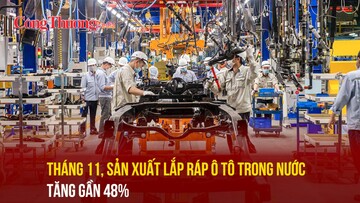 Tháng 11, sản xuất lắp ráp ô tô trong nước tăng gần 48%