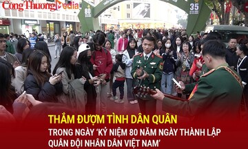 Thắm đượm tình dân quân trong ngày 'Kỷ niệm 80 năm Ngày thành lập Quân đội nhân dân Việt Nam'