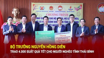 Bộ trưởng Nguyễn Hồng Diên trao 4.000 suất quà Tết cho người nghèo tỉnh Thái Bình