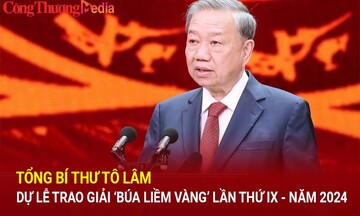 Tổng Bí thư Tô Lâm dự lễ trao giải Búa liềm vàng lần thứ IX - năm 2024