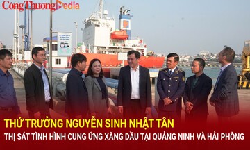 Thứ trưởng Nguyễn Sinh Nhật Tân thị sát tình hình cung ứng xăng dầu tại Quảng Ninh và Hải Phòng