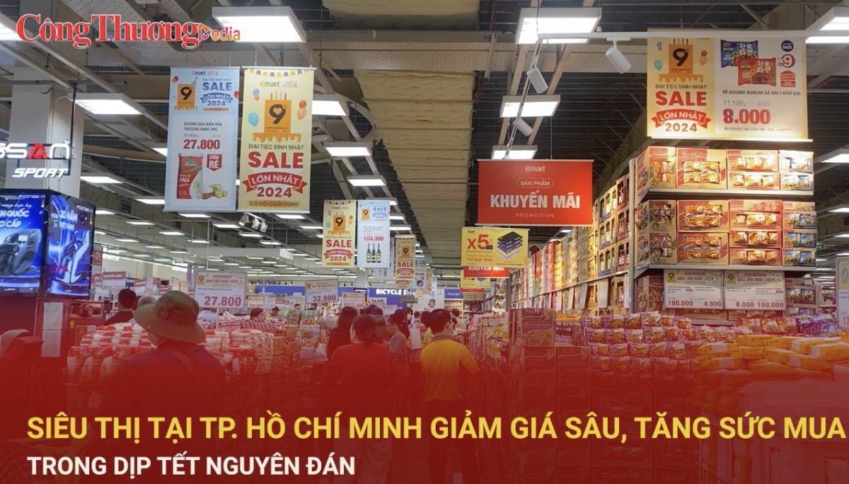 Siêu thị tại TP. Hồ Chí Chí Minh giảm giá sâu, tăng sức mua trong dịp Tết Nguyên đán