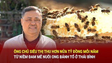 Ông chủ siêu thị thu hơn nửa tỷ đồng mỗi năm từ niềm đam mê nuôi ong bánh tổ ở Thái Bình