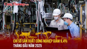 Chỉ số sản xuất công nghiệp giảm 9,4% tháng đầu năm 2025