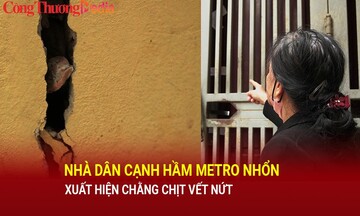 Nhà dân cạnh hầm metro Nhổn xuất hiện chằng chịt vết nứt