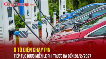 Ô tô điện chạy pin tiếp tục được miễn lệ phí trước bạ đến 28/2/2027