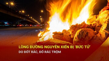 Hà Nội: Lòng đường Nguyễn Xiển bị 'bức tử' do đốt rác, đổ rác trộm