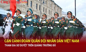 Cận cảnh Đoàn Quân đội nhân dân Việt Nam tham gia sơ duyệt trên Quảng trường Đỏ