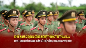 Khối nam sĩ quan công nghệ thông tin tham gia duyệt binh Quốc khánh: Đoàn kết hiệp đồng, cùng nhau vượt khó