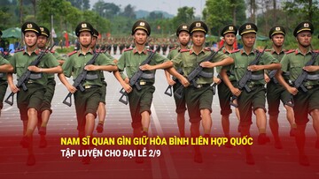 Nam sĩ quan Gìn giữ hòa bình Liên hợp quốc hăng say tập luyện cho đại lễ 2/9