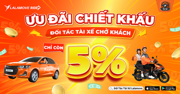 Công bố mức ưu đãi chiết khấu mới cho đối tác chở khách của Lalamove