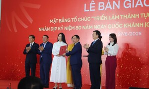 Bàn giao mặt bằng tổ chức Triển lãm thành tựu kinh tế - xã hội