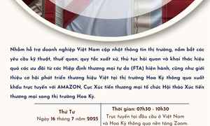 Sắp diễn ra hội thảo hỗ trợ doanh nghiệp Việt chinh phục thị trường Hoa Kỳ