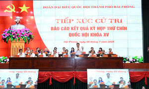Bộ trưởng Nguyễn Hồng Diên và đoàn Đại biểu Quốc hội Hải Phòng tiếp xúc cử tri