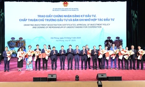 Hải Phòng: 39 dự án và bản ghi nhớ hợp tác đầu tư được trao là lĩnh vực gì?