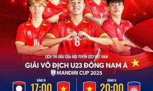 Lịch thi đấu bóng đá ngày 19/7: U23 Việt Nam và U23 Lào