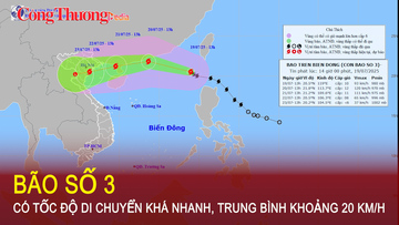 Bão số 3 có tốc độ di chuyển khá nhanh, trung bình khoảng 20 km/h