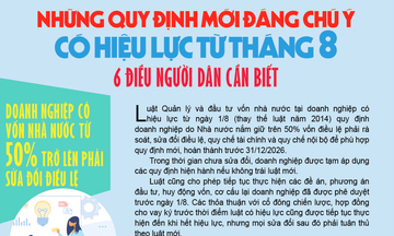 Những quy định mới đáng chú ý có hiệu lực từ tháng 8