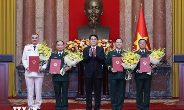 Ông Tô Ân Xô và 3 tướng Quân đội được thăng quân hàm, cấp hàm Thượng tướng