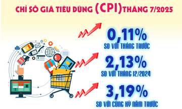 Infographic | Chỉ số giá tiêu dùng, giá vàng và giá USD tháng 7/2025