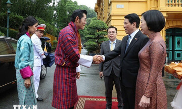 Chủ tịch nước chủ trì lễ đón Quốc vương Bhutan thăm Việt Nam