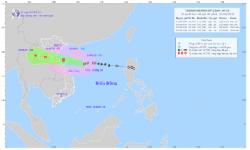 Bão số 5 cách Nghệ An 585km, di chuyển nhanh